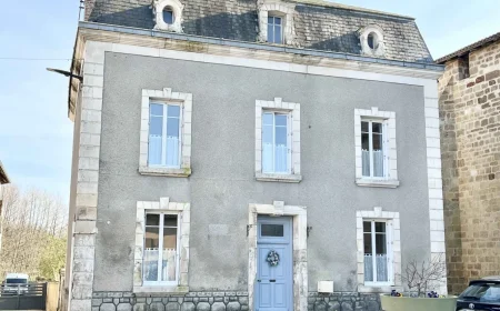 Charming Stone Townhouse for Sale in Pressac, France-€130,000