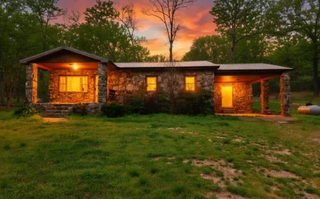 Creekside Rock Home on 9 Acres in Williford, AR-$150,000