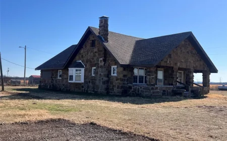 12.28-Acre Stone Home for Sale in McAlester, OK-$189,900