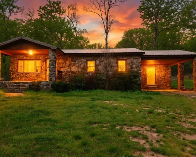 Creekside Rock Home on 9 Acres in Williford, AR-$150,000