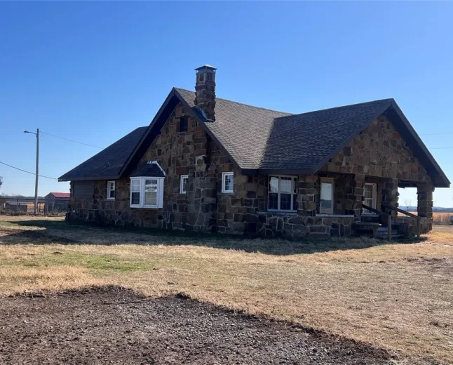 12.28-Acre Stone Home for Sale in McAlester, OK-$189,900